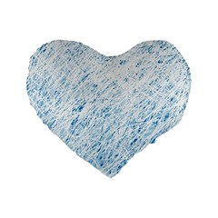 Blue Pattern Standard 16  Premium Heart Shape Cushions