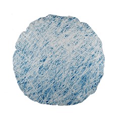 Blue Pattern Standard 15  Premium Flano Round Cushions