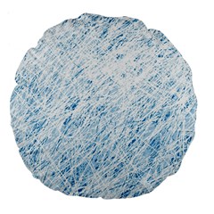 Blue Pattern Large 18  Premium Flano Round Cushions