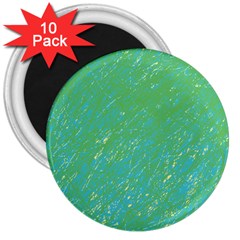 Green Pattern 3  Magnets (10 Pack) 