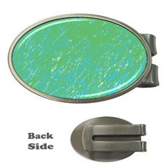 Green Pattern Money Clips (oval) 