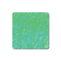 Green Pattern Square Magnet