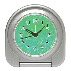 Green Pattern Travel Alarm Clocks by Valentinaart