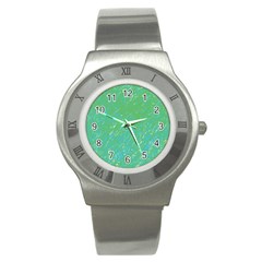 Green Pattern Stainless Steel Watch