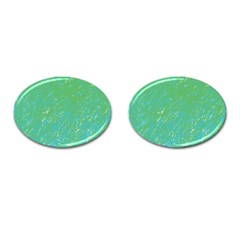 Green Pattern Cufflinks (oval)