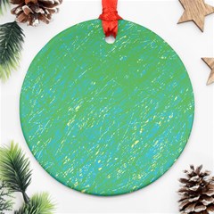 Green Pattern Round Ornament (two Sides) 