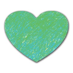 Green Pattern Heart Mousepads by Valentinaart