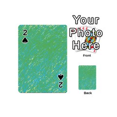 Green Pattern Playing Cards 54 (mini)  by Valentinaart