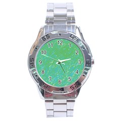 Green Pattern Stainless Steel Analogue Watch