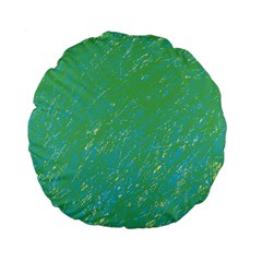 Green Pattern Standard 15  Premium Flano Round Cushions