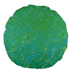 Green Pattern Large 18  Premium Flano Round Cushions