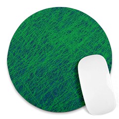 Deep Green Pattern Round Mousepads by Valentinaart