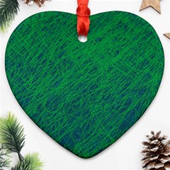 Deep Green Pattern Ornament (heart)  by Valentinaart