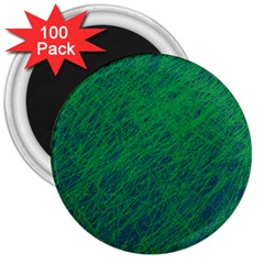 Deep Green Pattern 3  Magnets (100 Pack)