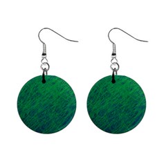 Deep Green Pattern Mini Button Earrings