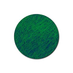 Deep Green Pattern Rubber Round Coaster (4 Pack) 