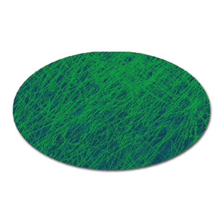 Deep green pattern Oval Magnet