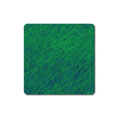 Deep Green Pattern Square Magnet