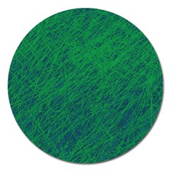 Deep Green Pattern Magnet 5  (round)