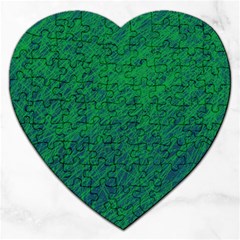 Deep Green Pattern Jigsaw Puzzle (heart)