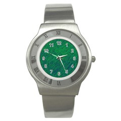 Deep Green Pattern Stainless Steel Watch