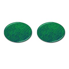 Deep Green Pattern Cufflinks (oval)