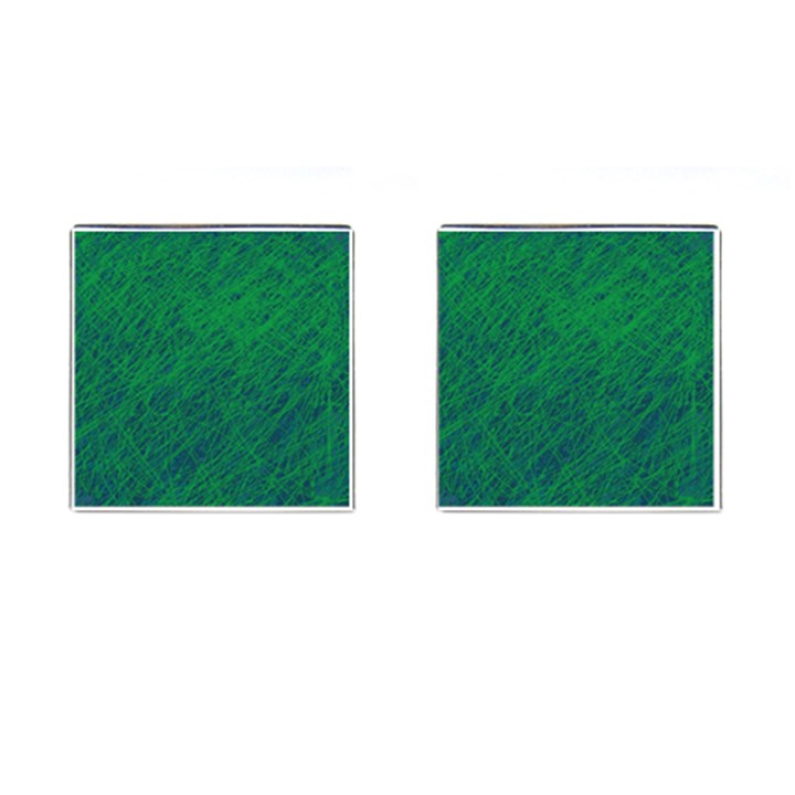 Deep green pattern Cufflinks (Square)