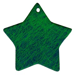 Deep Green Pattern Star Ornament (two Sides)  by Valentinaart