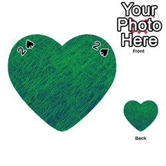 Deep Green Pattern Playing Cards 54 (heart)  by Valentinaart