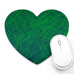 Deep Green Pattern Heart Mousepads by Valentinaart