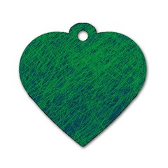 Deep Green Pattern Dog Tag Heart (one Side)