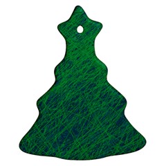 Deep Green Pattern Ornament (christmas Tree) by Valentinaart