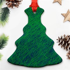 Deep Green Pattern Christmas Tree Ornament (2 Sides)