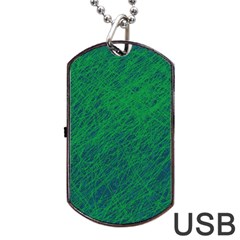 Deep Green Pattern Dog Tag Usb Flash (one Side)