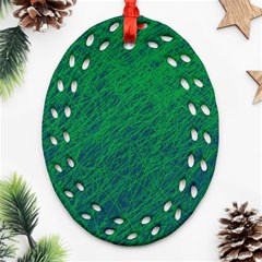 Deep Green Pattern Ornament (oval Filigree)  by Valentinaart