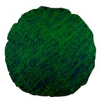 Deep green pattern Large 18  Premium Round Cushions Front