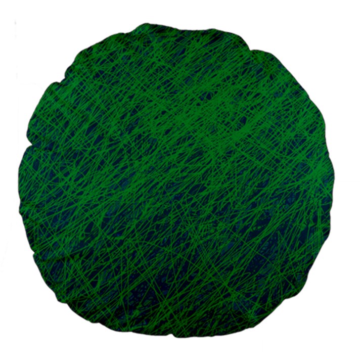 Deep green pattern Large 18  Premium Round Cushions