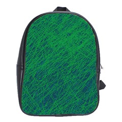 Deep Green Pattern School Bags (xl) 