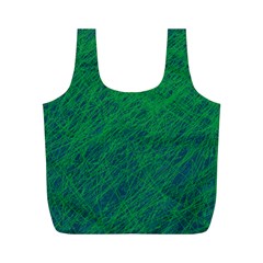 Deep Green Pattern Full Print Recycle Bags (m) 