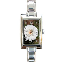 White Petal Rectangle Italian Charm Watch