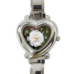 White Petal Heart Italian Charm Watch