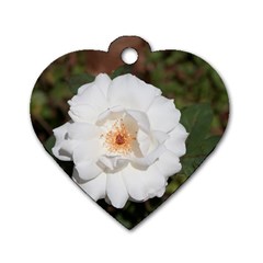 White Petal Dog Tag Heart (one Side)