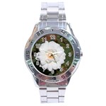 White Petal Stainless Steel Analogue Watch Front