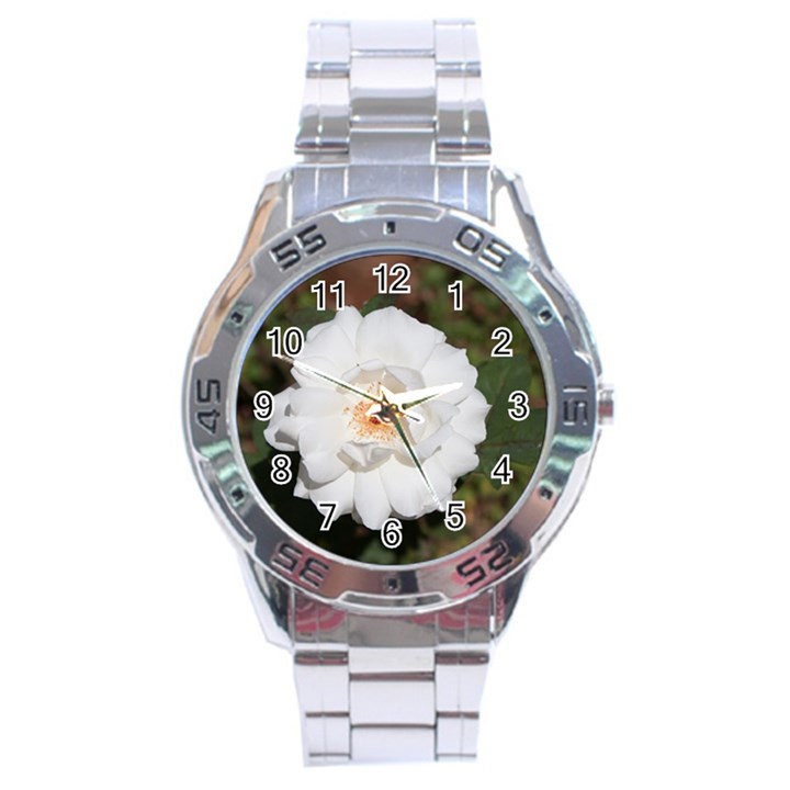 White Petal Stainless Steel Analogue Watch