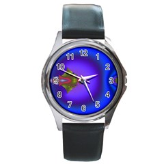 Into The Blue Fractal Round Metal Watch