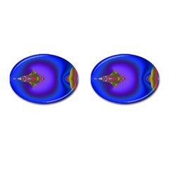 Into The Blue Fractal Cufflinks (oval)