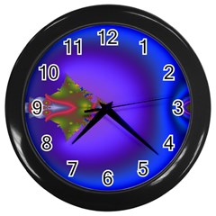 Into The Blue Fractal Wall Clocks (black)