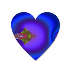 Into The Blue Fractal Heart Magnet by Fractalsandkaleidoscopes