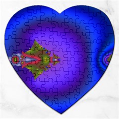 Into The Blue Fractal Jigsaw Puzzle (heart)