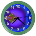 Into The Blue Fractal Color Wall Clocks Front